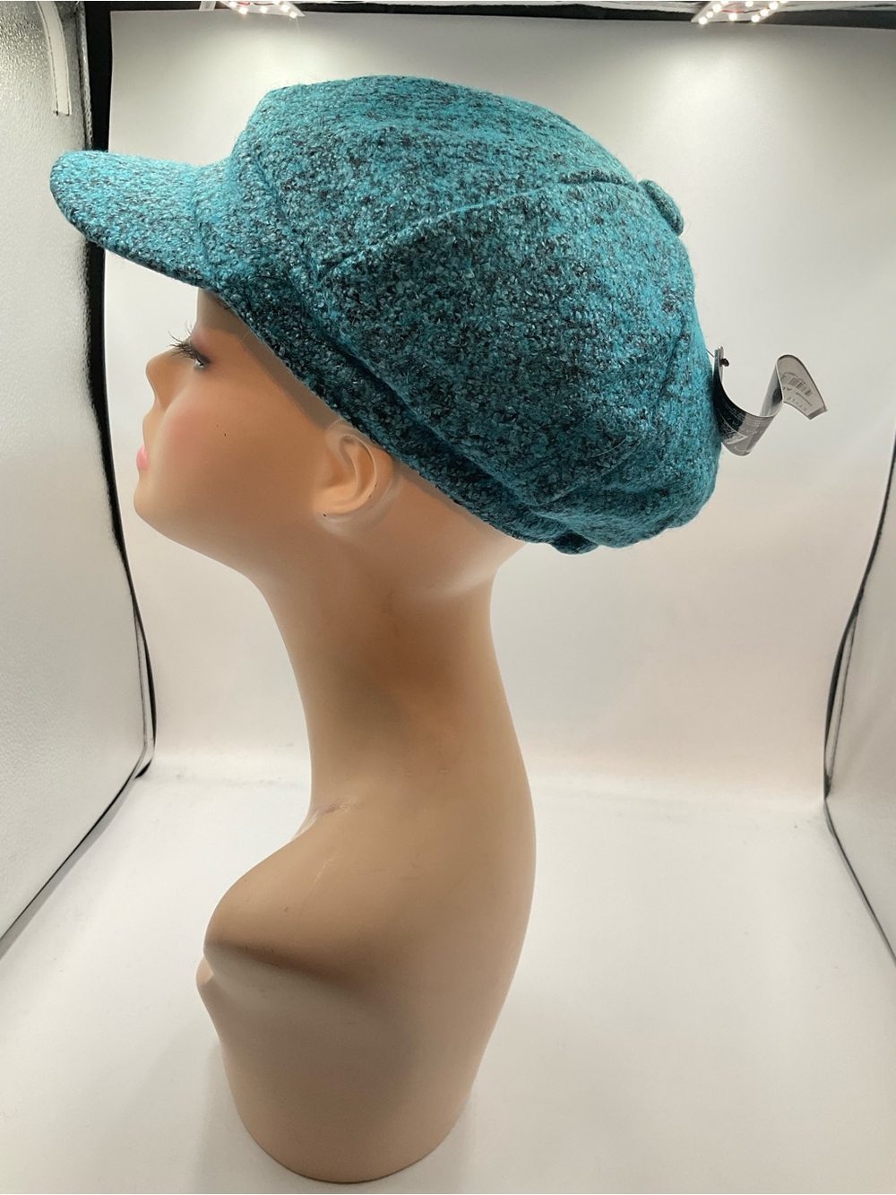ADORA Teal Wool-Blend Newsboy Cap